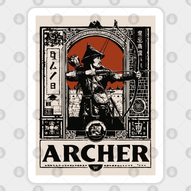 Medieval Archer Poster - Vintage Warrior and Archery Artwork Magnet by TuncGK